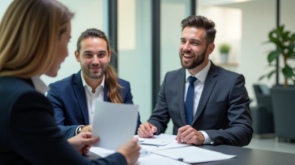 Consultor patrimonial revisando documentos con cliente